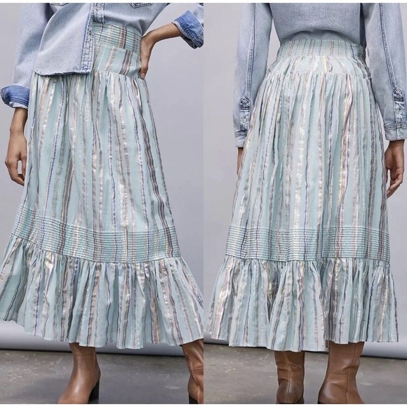 Anthropologie Dresses & Skirts - Anthropologie‎ Audriana Shimmer Maxi Skirt Hippie Western Size XL $168 Sold Out